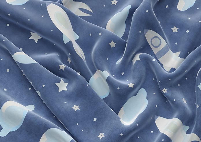 Blast Off, Celestial Blue - Motorised Roman Blind - Image 4
